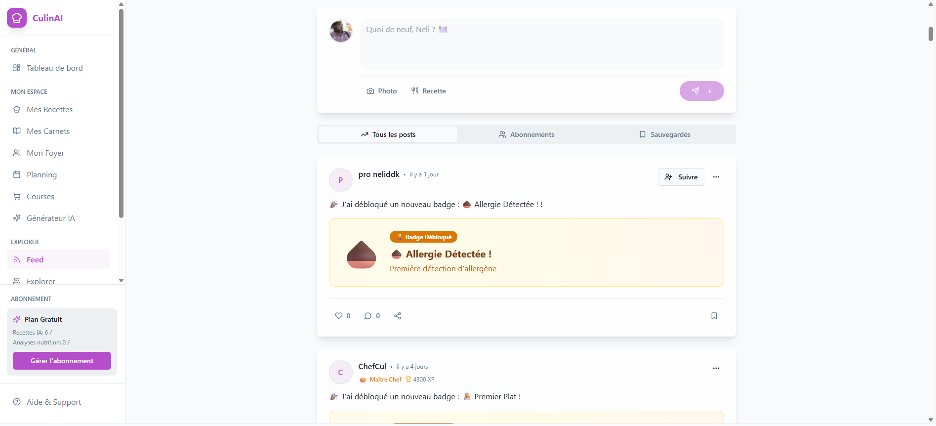 Recipe page screenshot