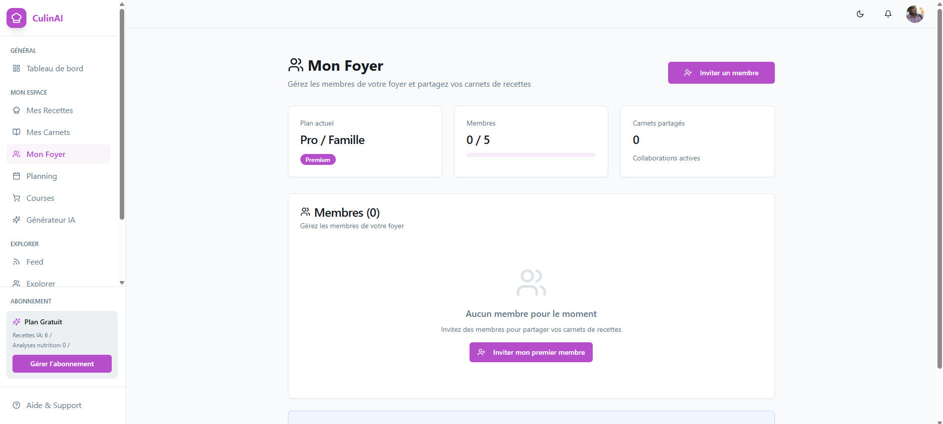 MyCookyBook dashboard preview — recipes, planning and shopping list